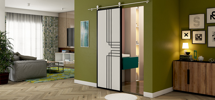sliding bathroom door installation in The Acreage